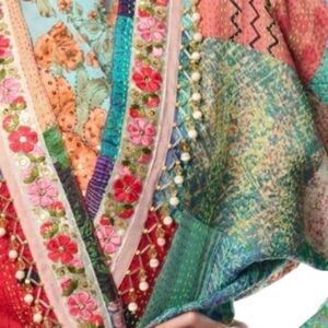 Aratta Audrey 100% Silk Kimono Jacket Handstitched One Size